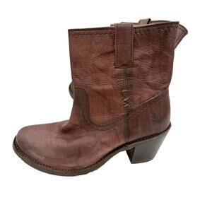 Frye Carmen X Stitch Short Women's 6.5 Brown Saddle Leather Cowgirl‎ Western